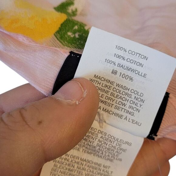 J. Crew Women's Light Pink Lemon Embroidered Tassel Scarf OS NWT - Picture 6 of 6